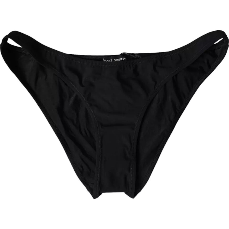 Black Nylon Swimwear Beachwear Bottom Bikini - ventzia
