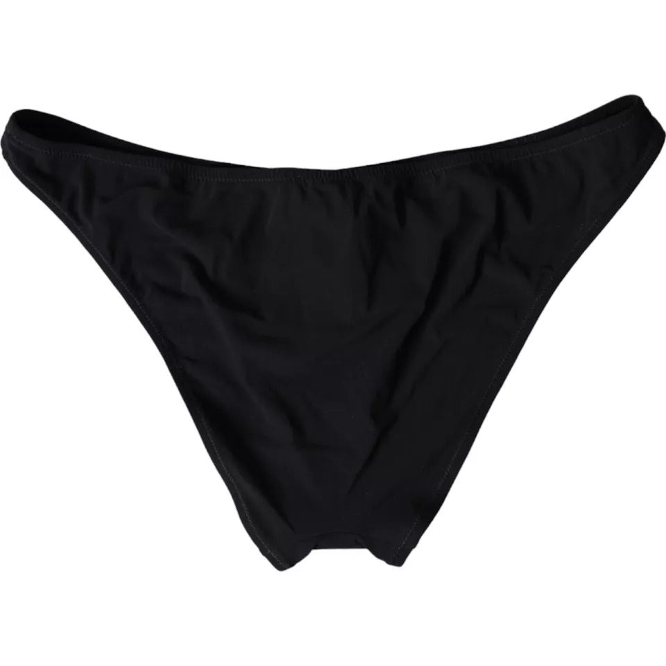 Black Nylon Swimwear Beachwear Bottom Bikini - ventzia