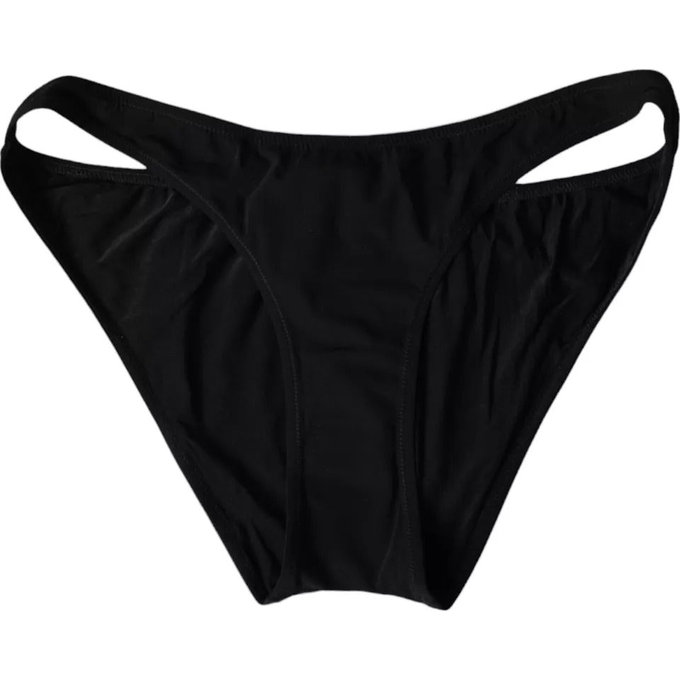 Black Nylon Swimwear Beachwear Bottom Bikini - ventzia