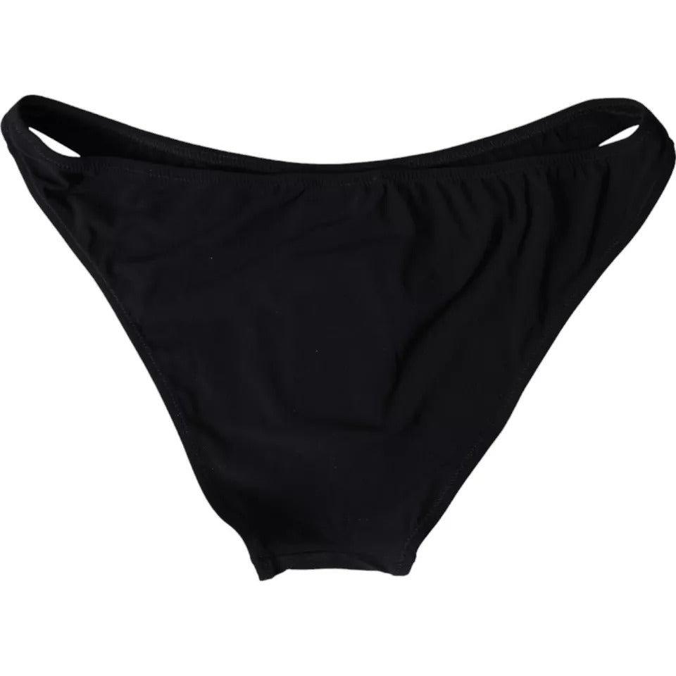Black Nylon Swimwear Beachwear Bottom Bikini - ventzia