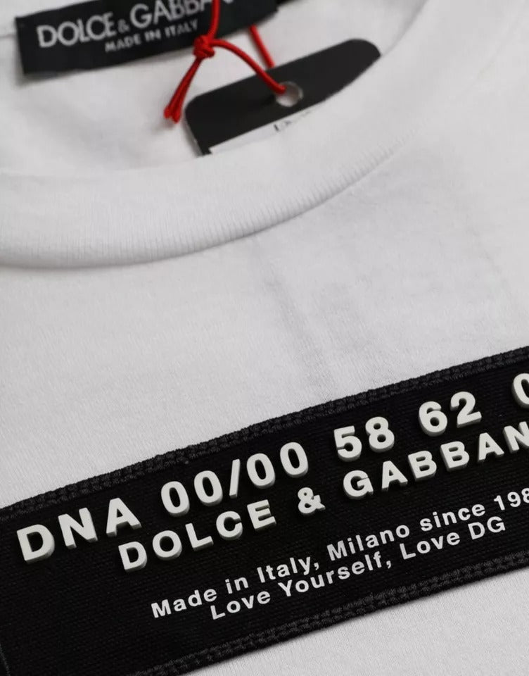 White Cotton DG Applique Men Casual T-shirt - ventzia