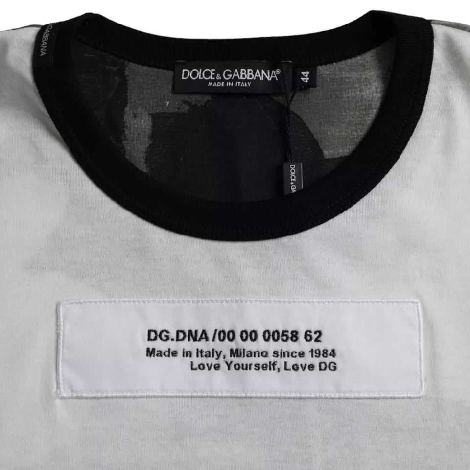 Black White Camouflage Round Neck T-shirt - ventzia