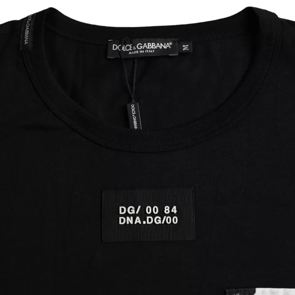 Black Cotton Pocket Short Sleeves Men T-shirt - ventzia