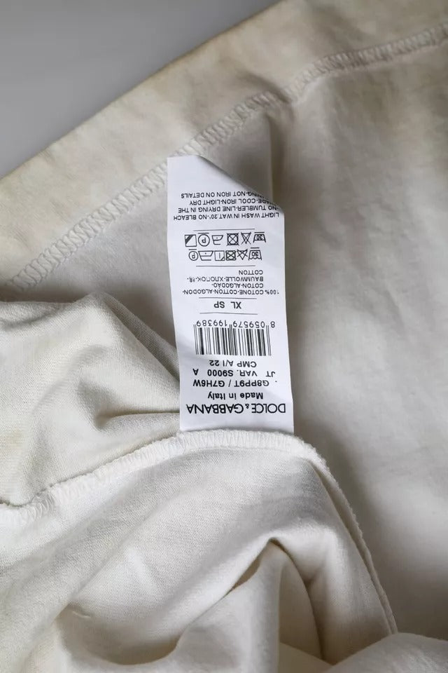 Off White Logo Cotton Crew Neck T-shirt - ventzia