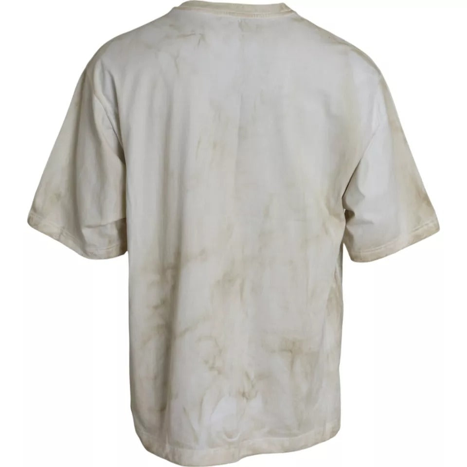 Off White Logo Cotton Crew Neck T-shirt - ventzia