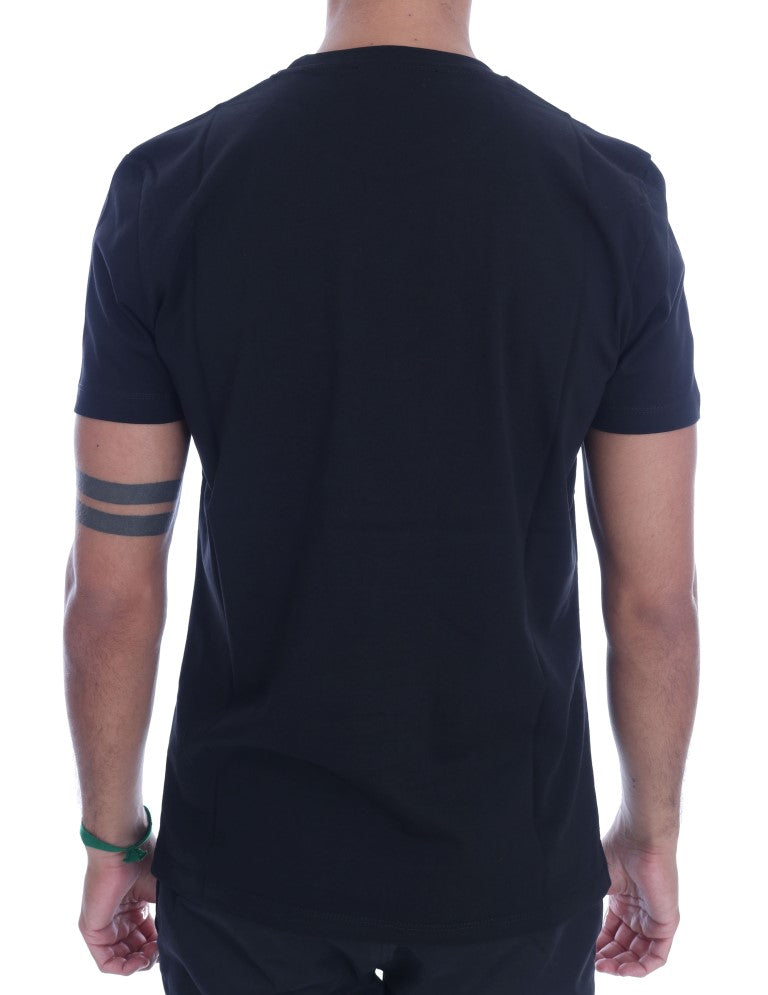 Chic Black Crewneck Tee with 'RIDERS' Motif - ventzia