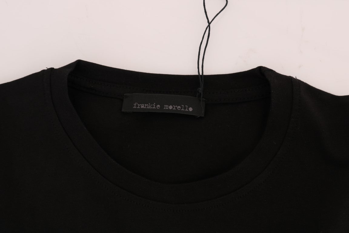 Chic Black Crewneck Tee with 'RIDERS' Motif - ventzia