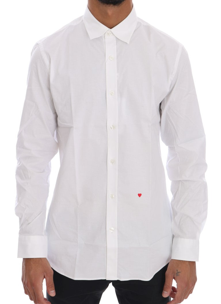 Elegant White Slim-Fit Cotton Shirt - ventzia