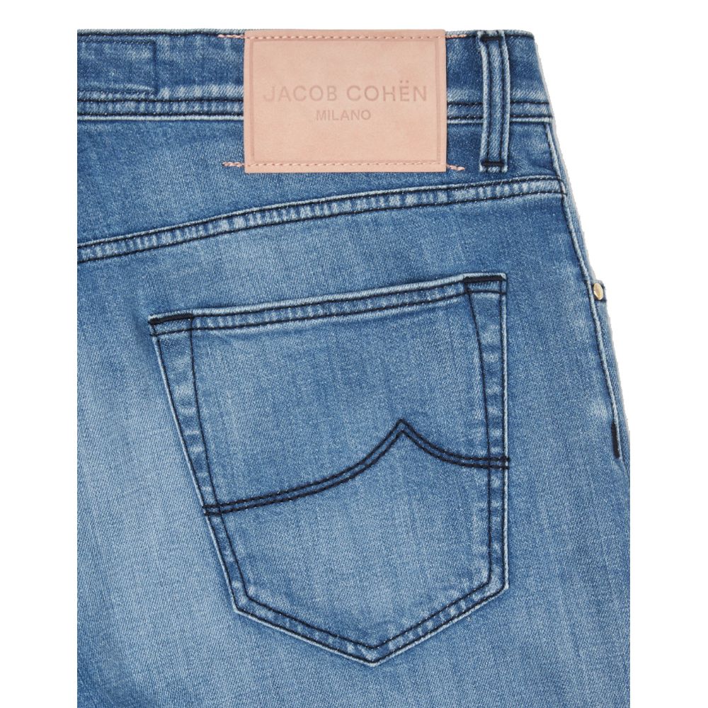 Light Blue Cotton Men Jeans - ventzia