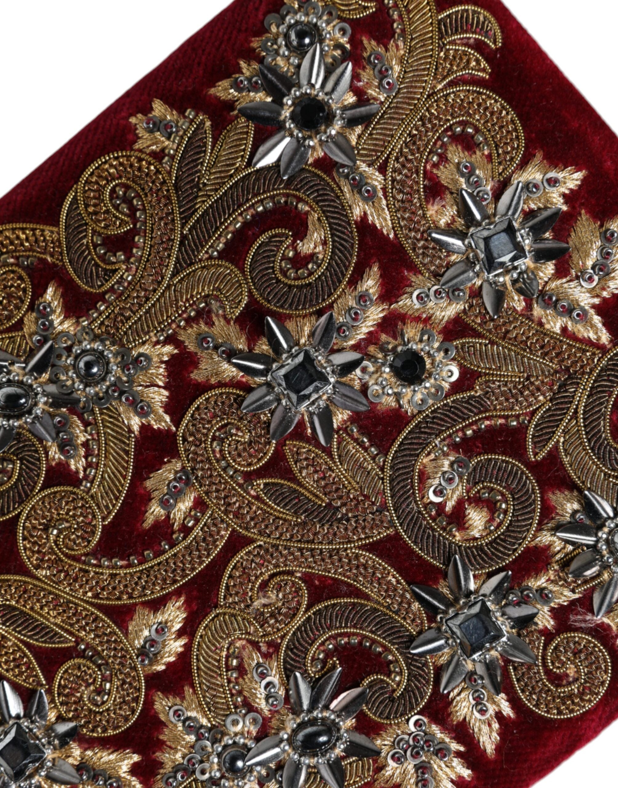 Red Velvet Gold Frame Clutch Evening Party Purse Bag - ventzia