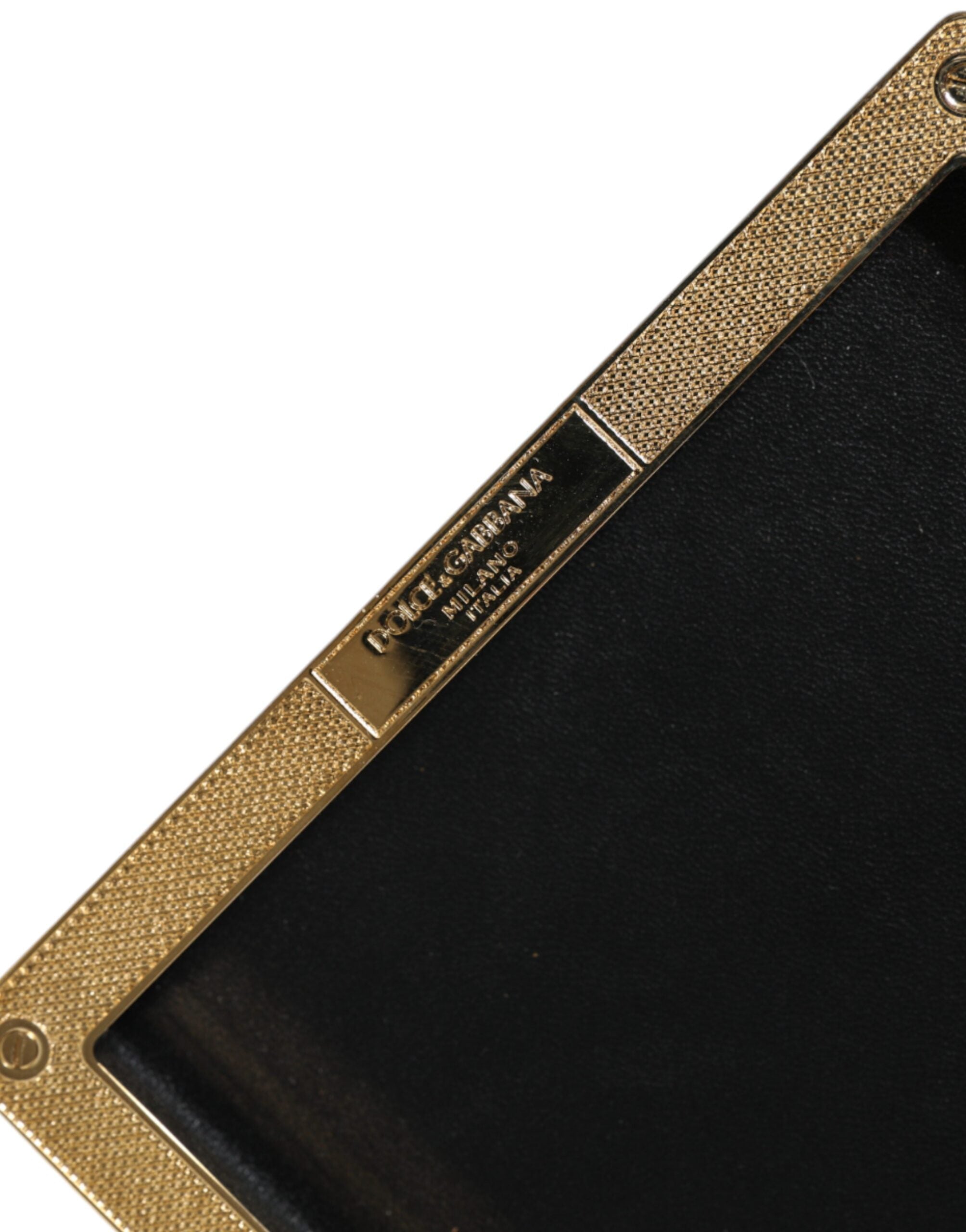 Black Leather Studs Gold Frame Clutch Evening Purse Bag - ventzia