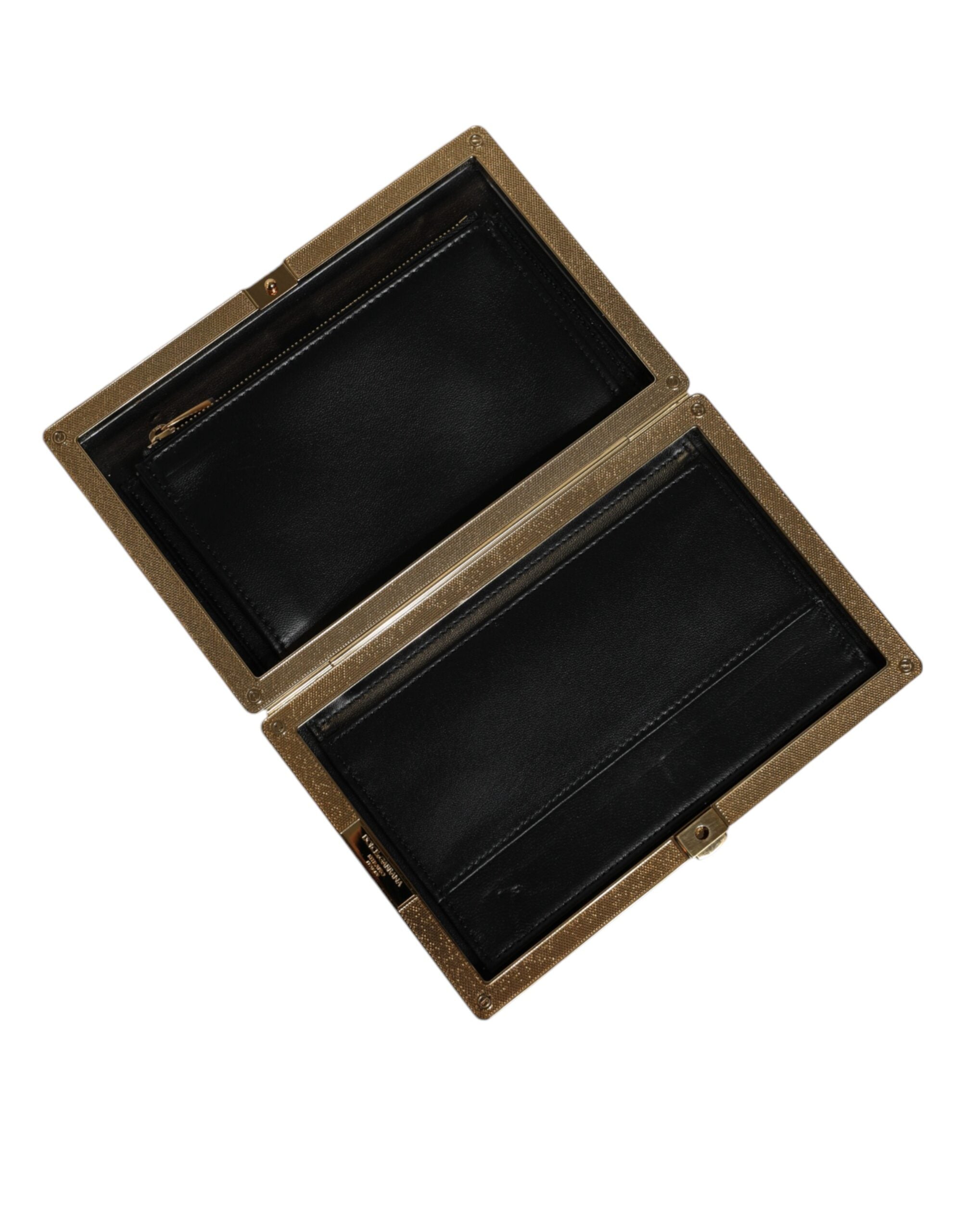 White Leather Gold Frame Clutch Evening Party Purse Bag - ventzia