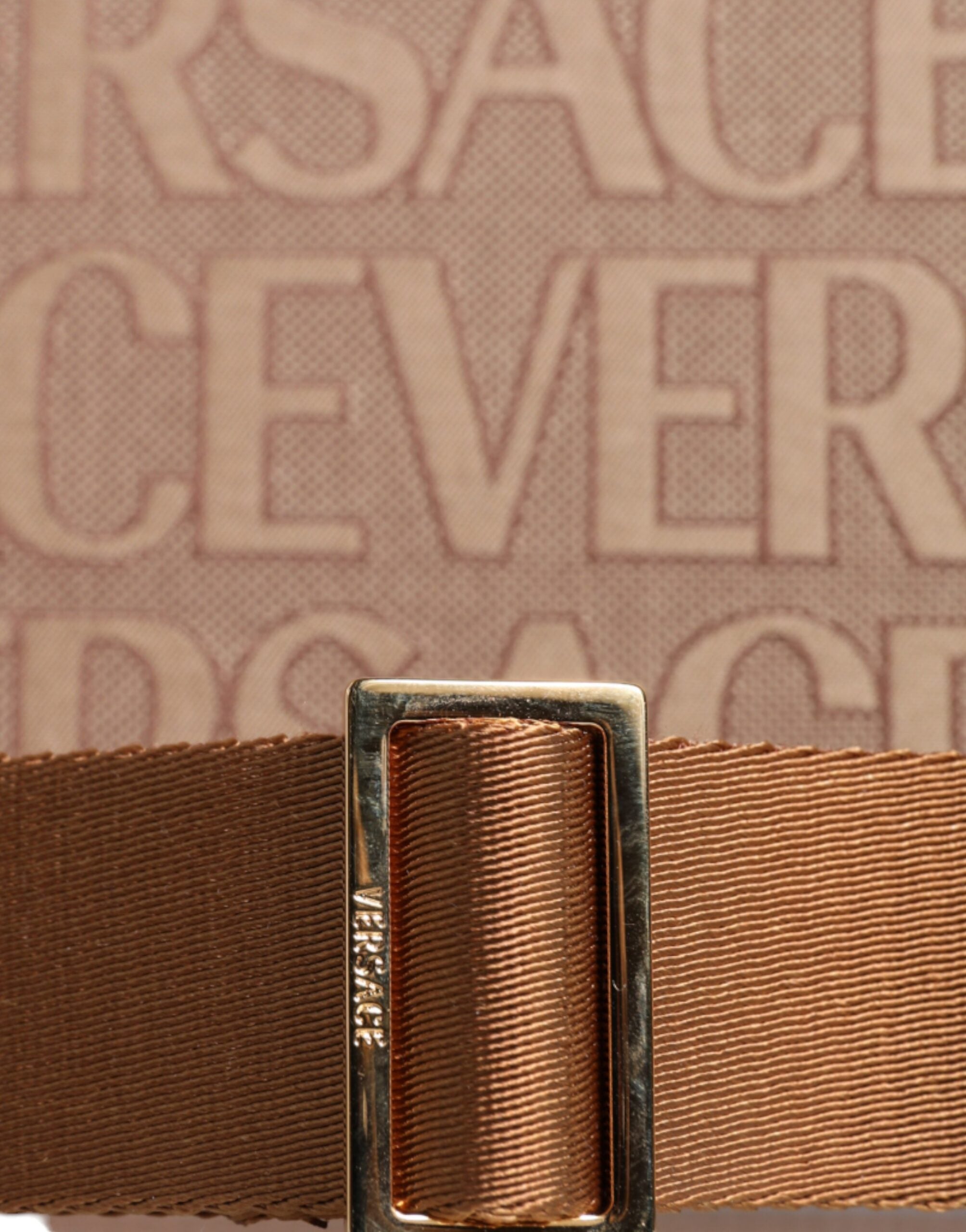 Brown Top Handle Jacquard Leather Logo Crossbody Tote Bag - ventzia