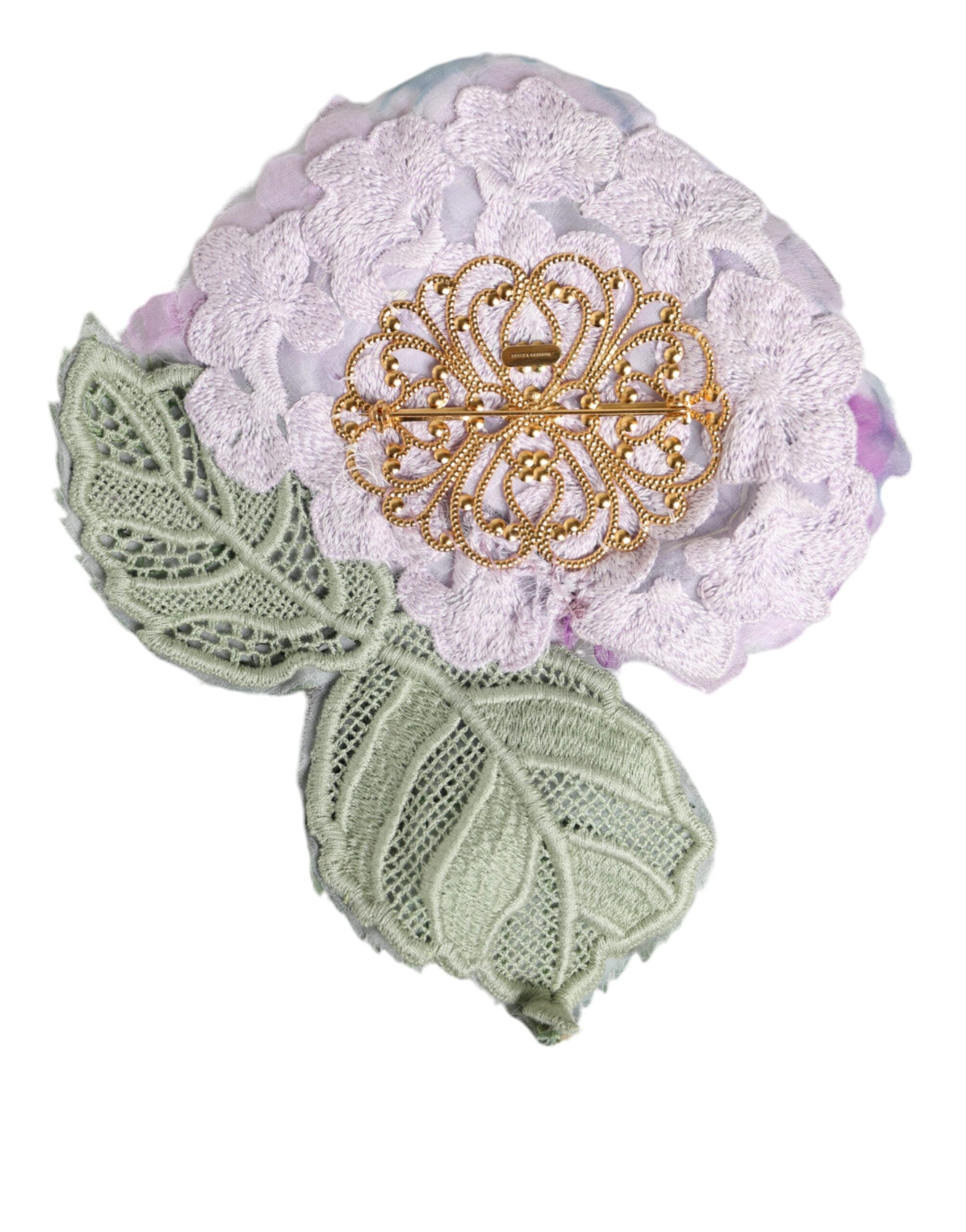 Multicolor Hydrangea Gold Brass Pin Brooch - ventzia