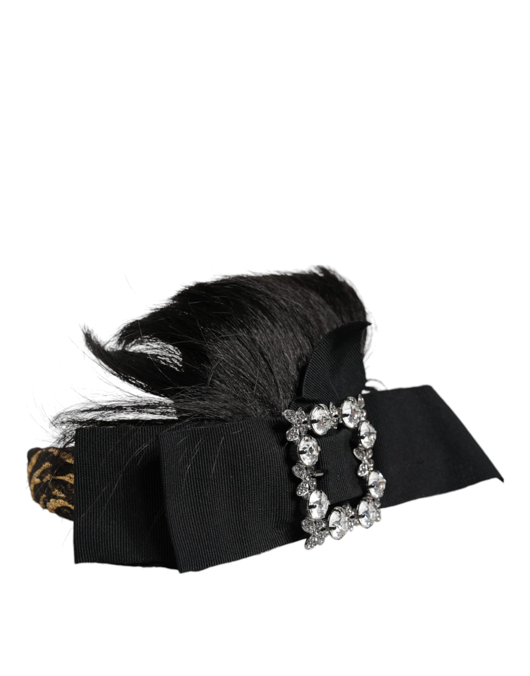 Black Hair Parrucchiera Crystal Headband Diadem - ventzia