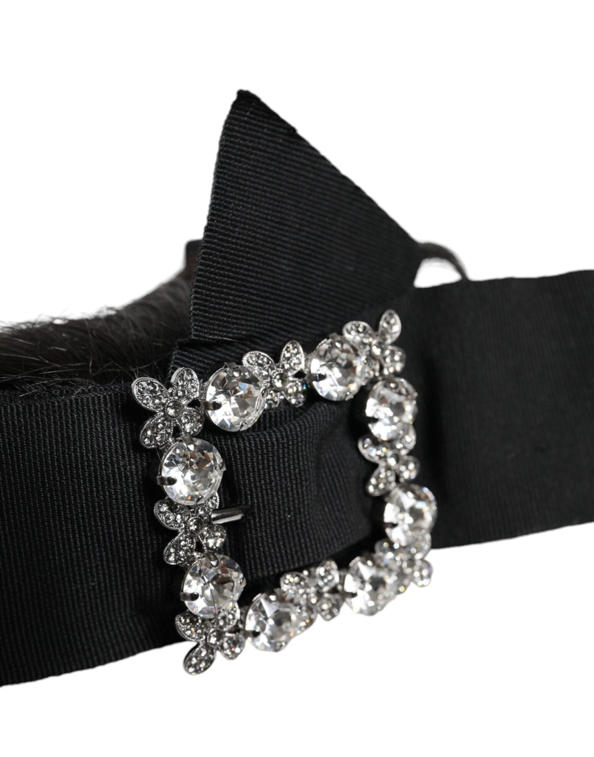 Black Hair Parrucchiera Crystal Headband Diadem - ventzia
