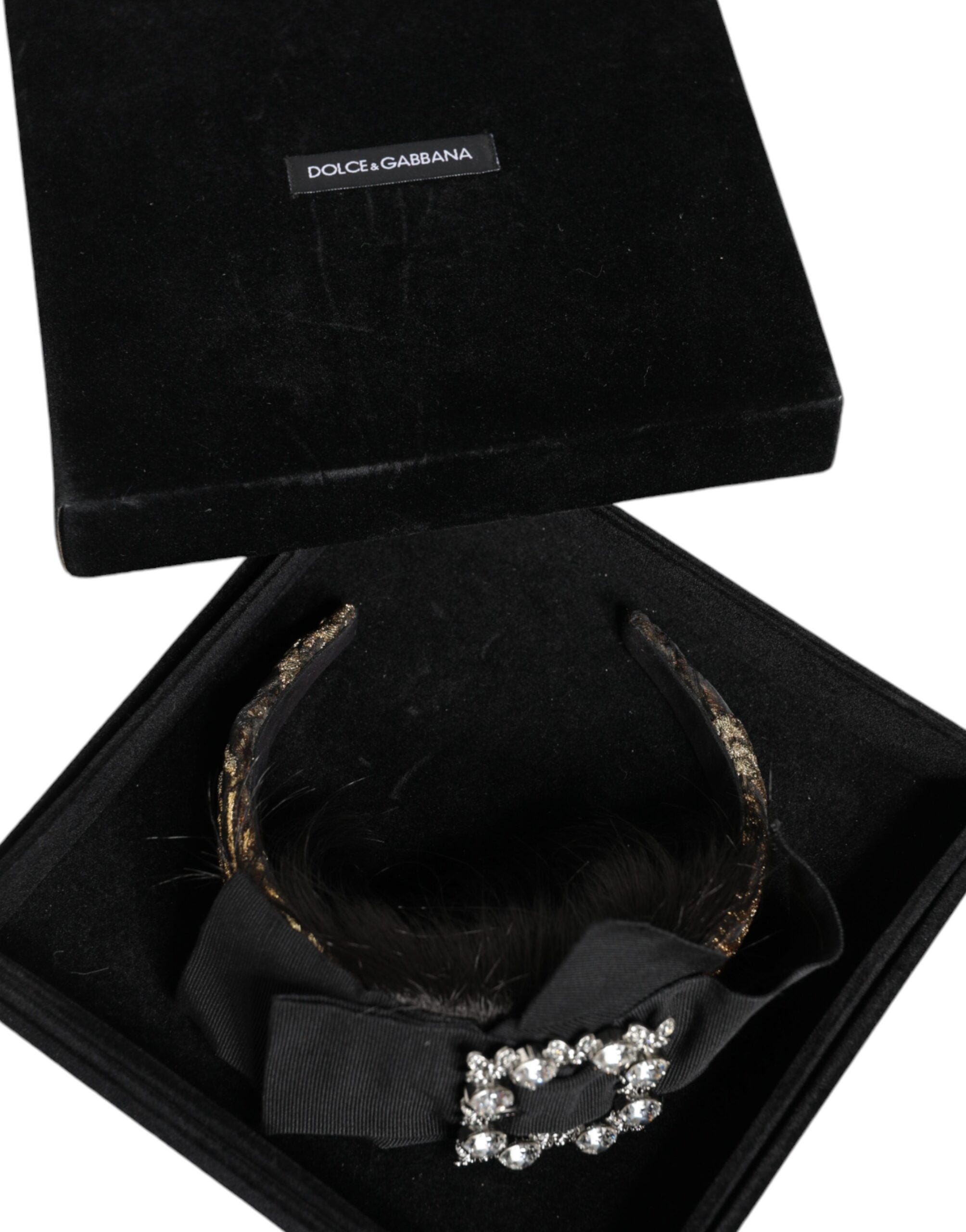 Black Hair Parrucchiera Crystal Headband Diadem - ventzia