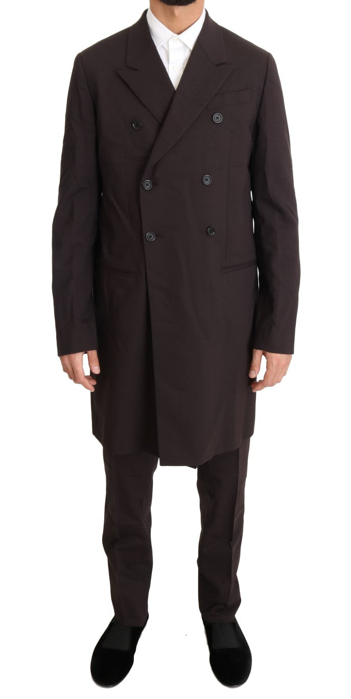 Elegant Bordeaux Double Breasted Suit - ventzia