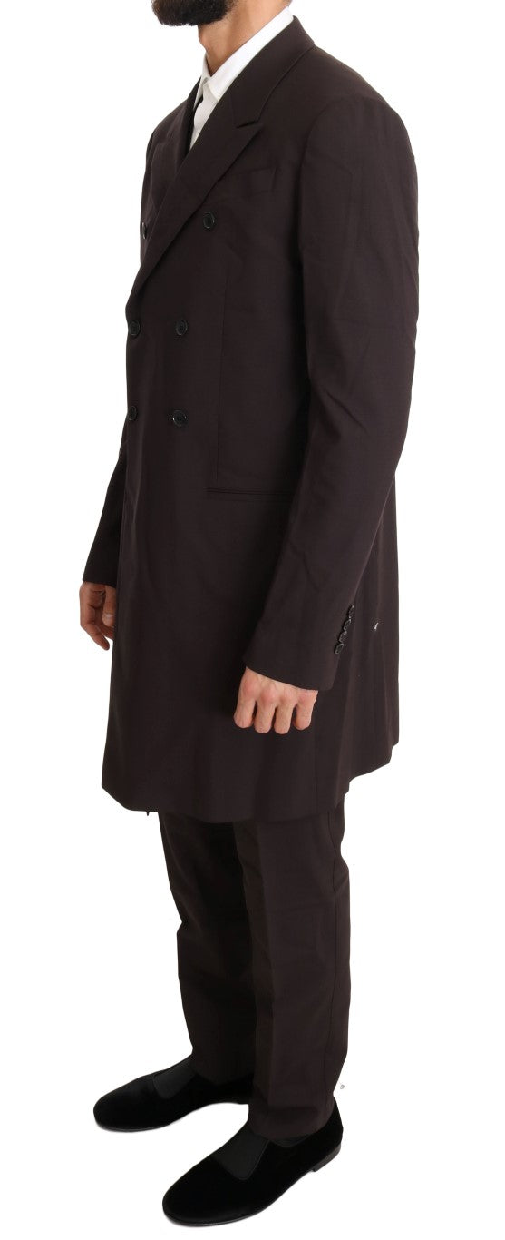 Elegant Bordeaux Double Breasted Suit - ventzia