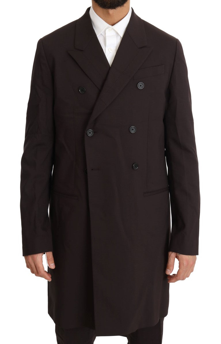 Elegant Bordeaux Double Breasted Suit - ventzia