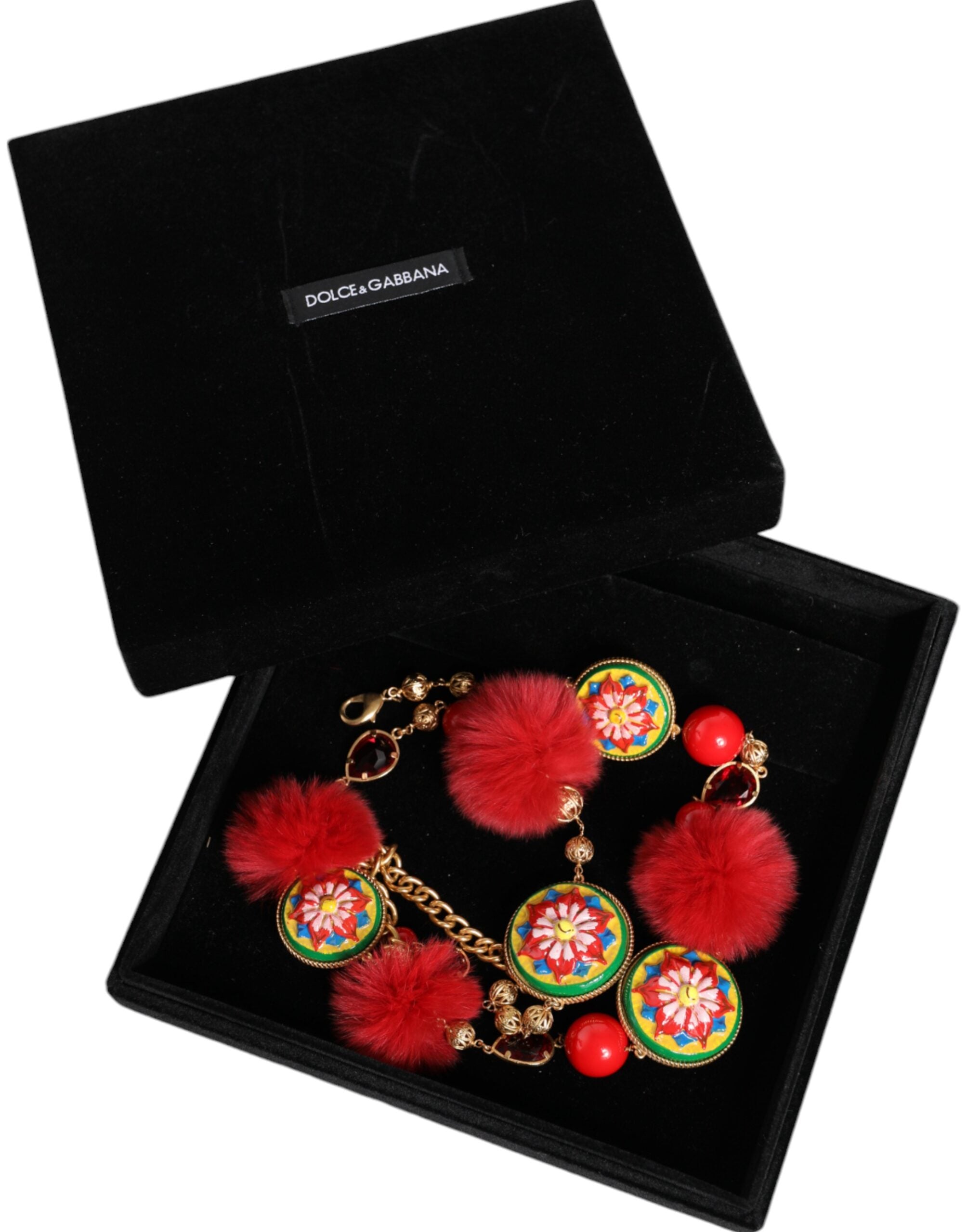 Gold Brass Red Fur Crystal Waist Torero Belt - ventzia