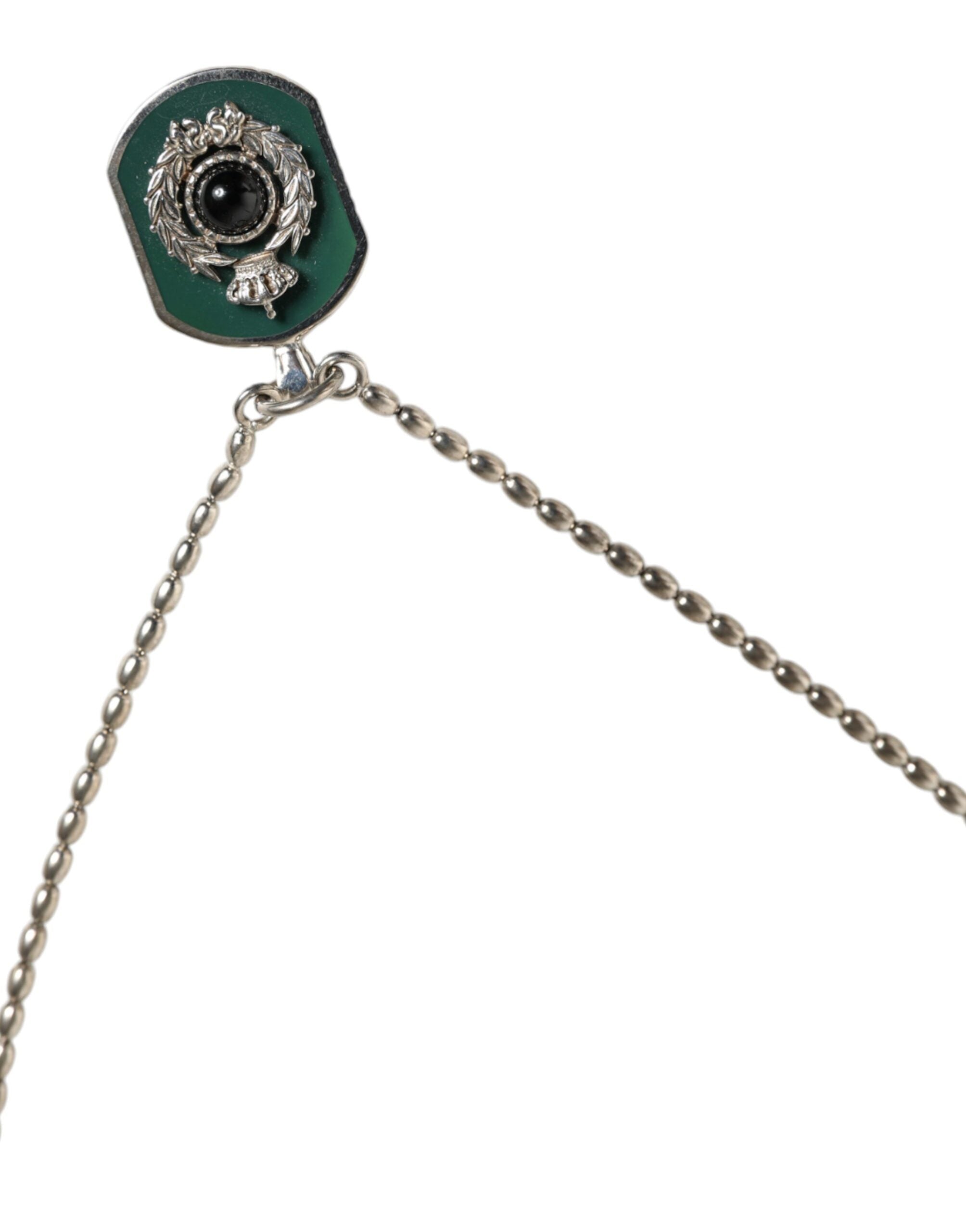 Sterling Silver 925 Chain Bar Gem Pendant Logo Necklace - ventzia