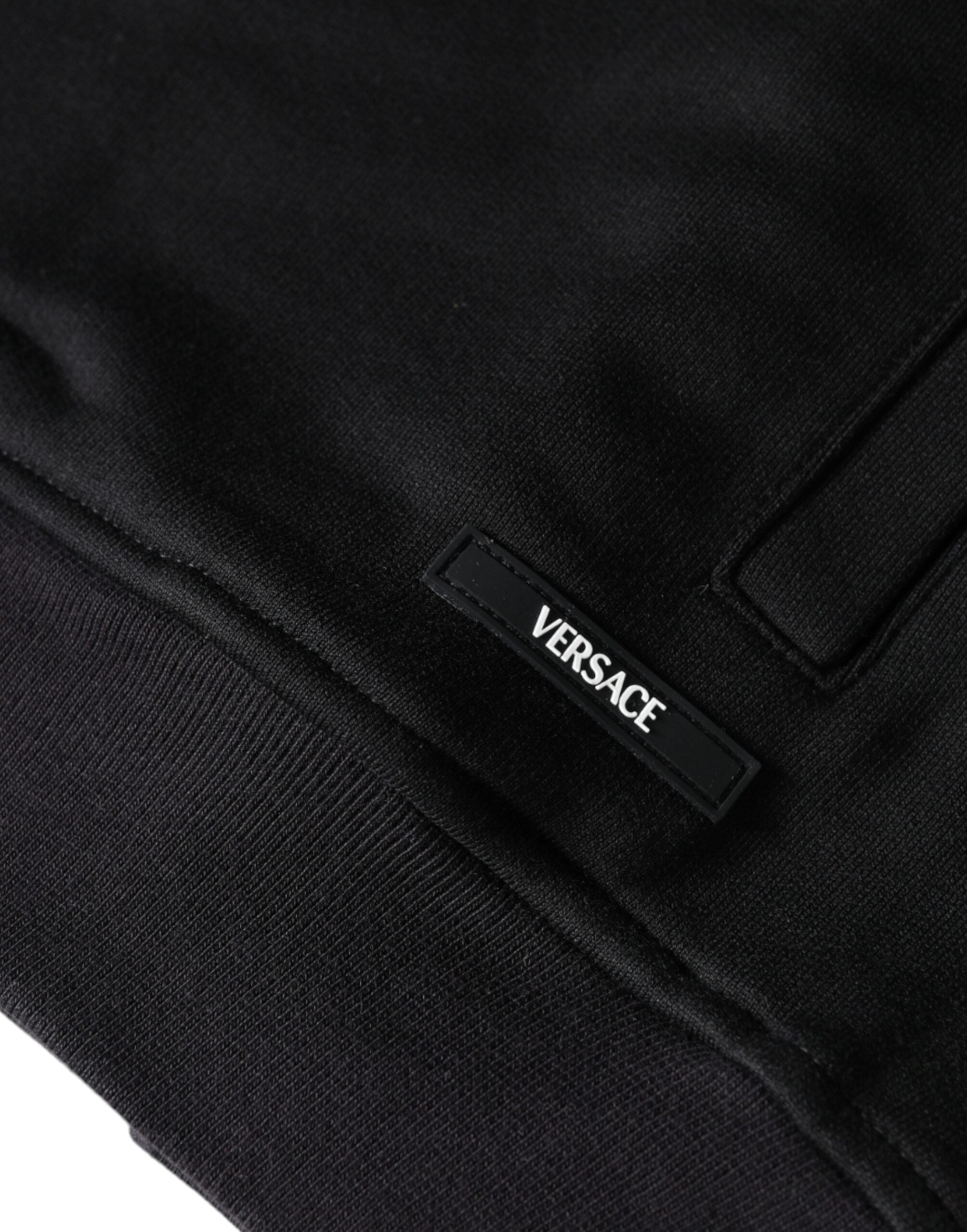 Black Medusa Print Cotton Full Zip HoodieSweatshirt Sweater - ventzia