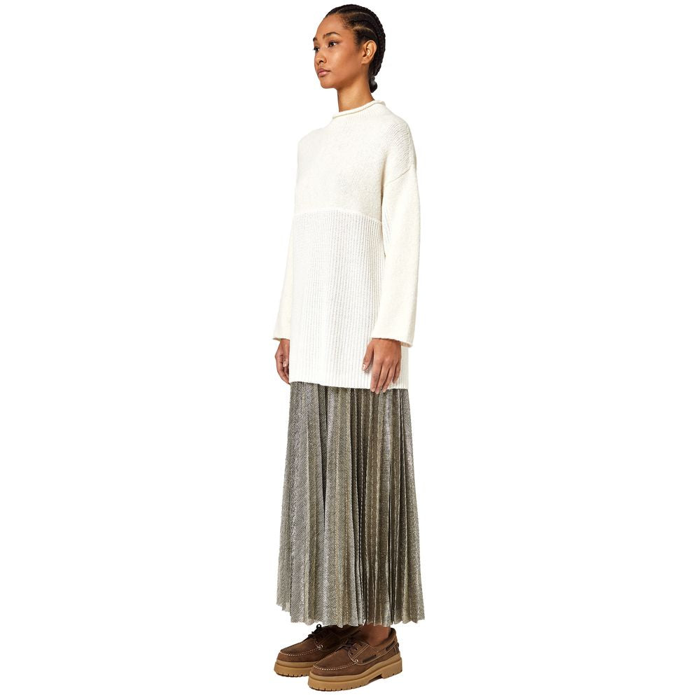 White Recycled Wool Women Sweater