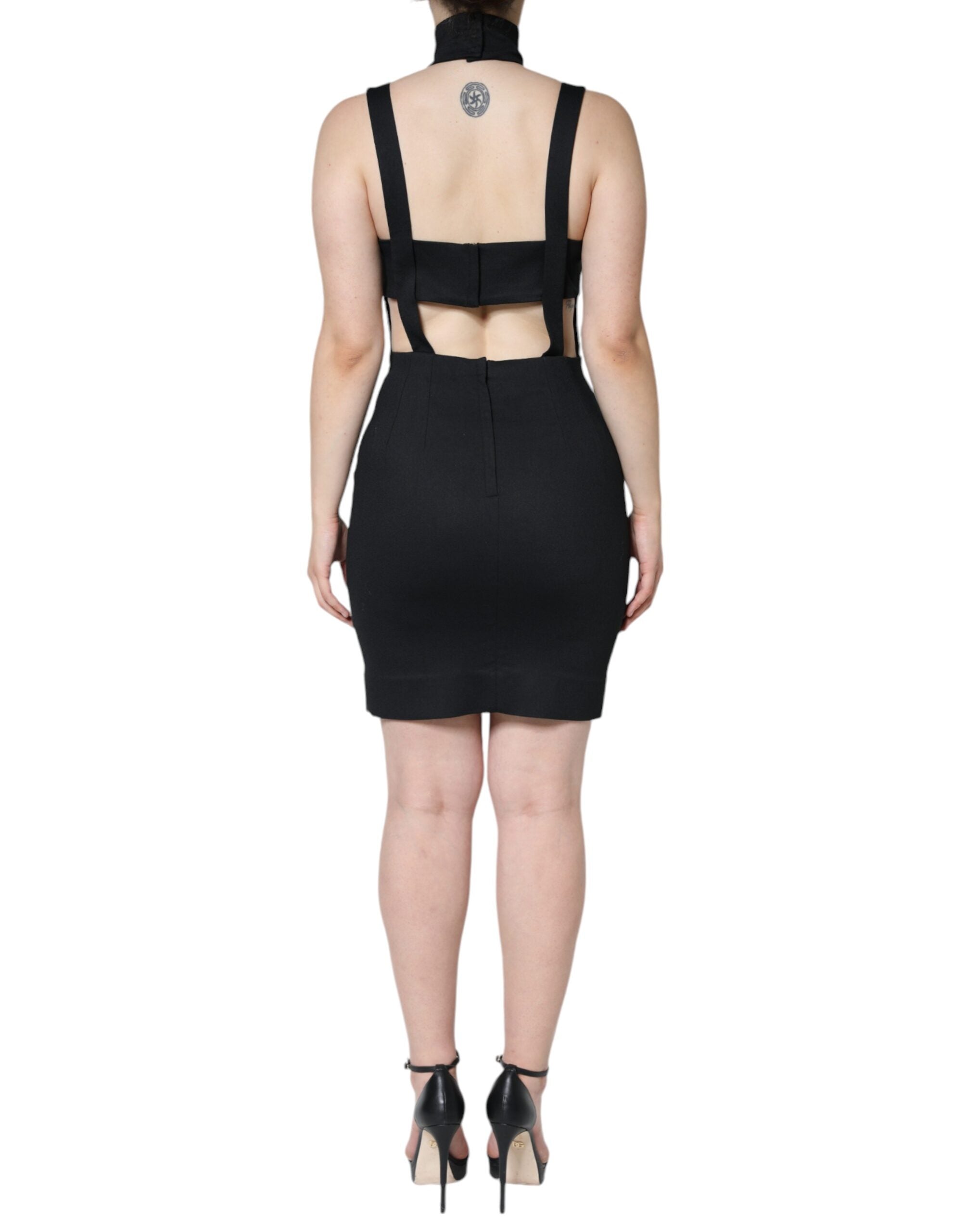Black Cut Out Sleeveless Bodycon Mini Dress - ventzia
