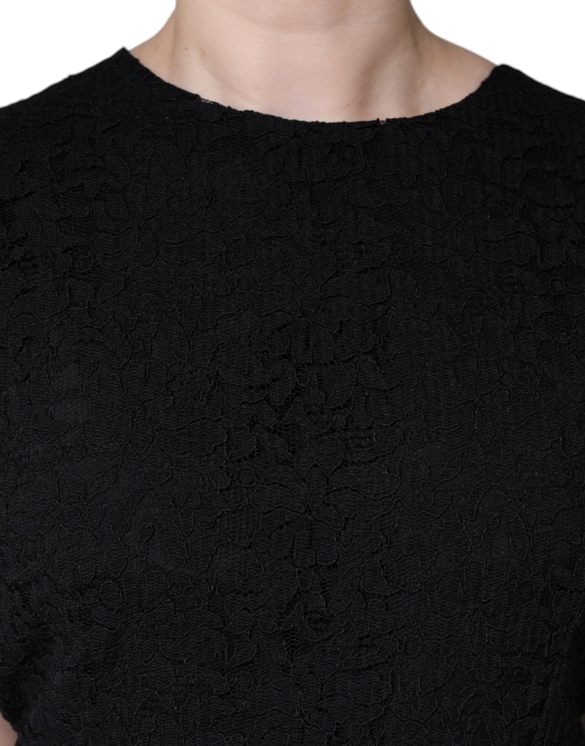 Black Cotton Sheath Knee Length Dress - ventzia