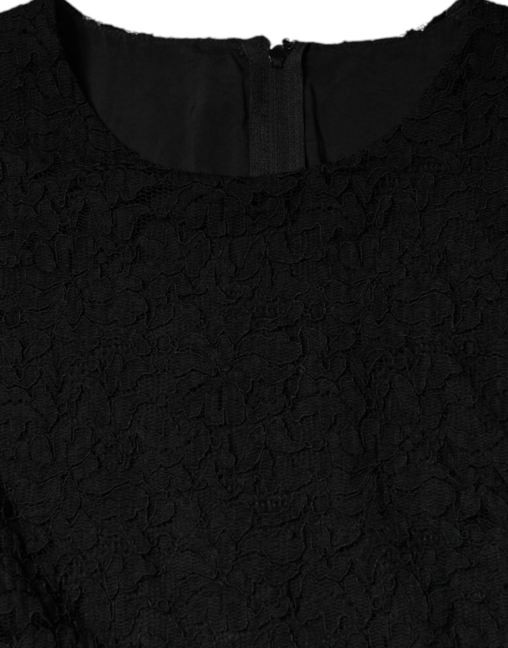 Black Cotton Sheath Knee Length Dress - ventzia