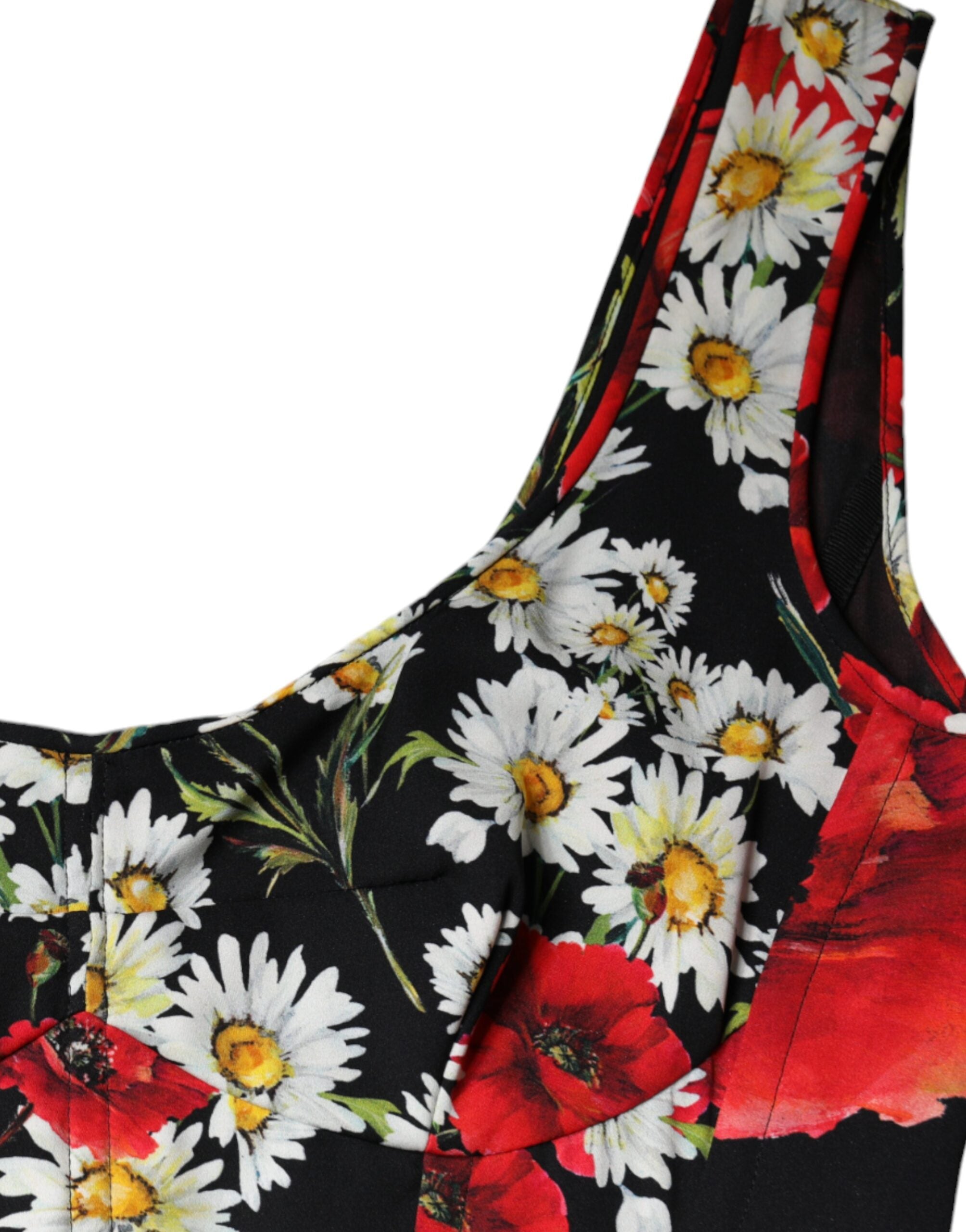 Black Floral Silk Sleeveless Long Gown Dress - ventzia