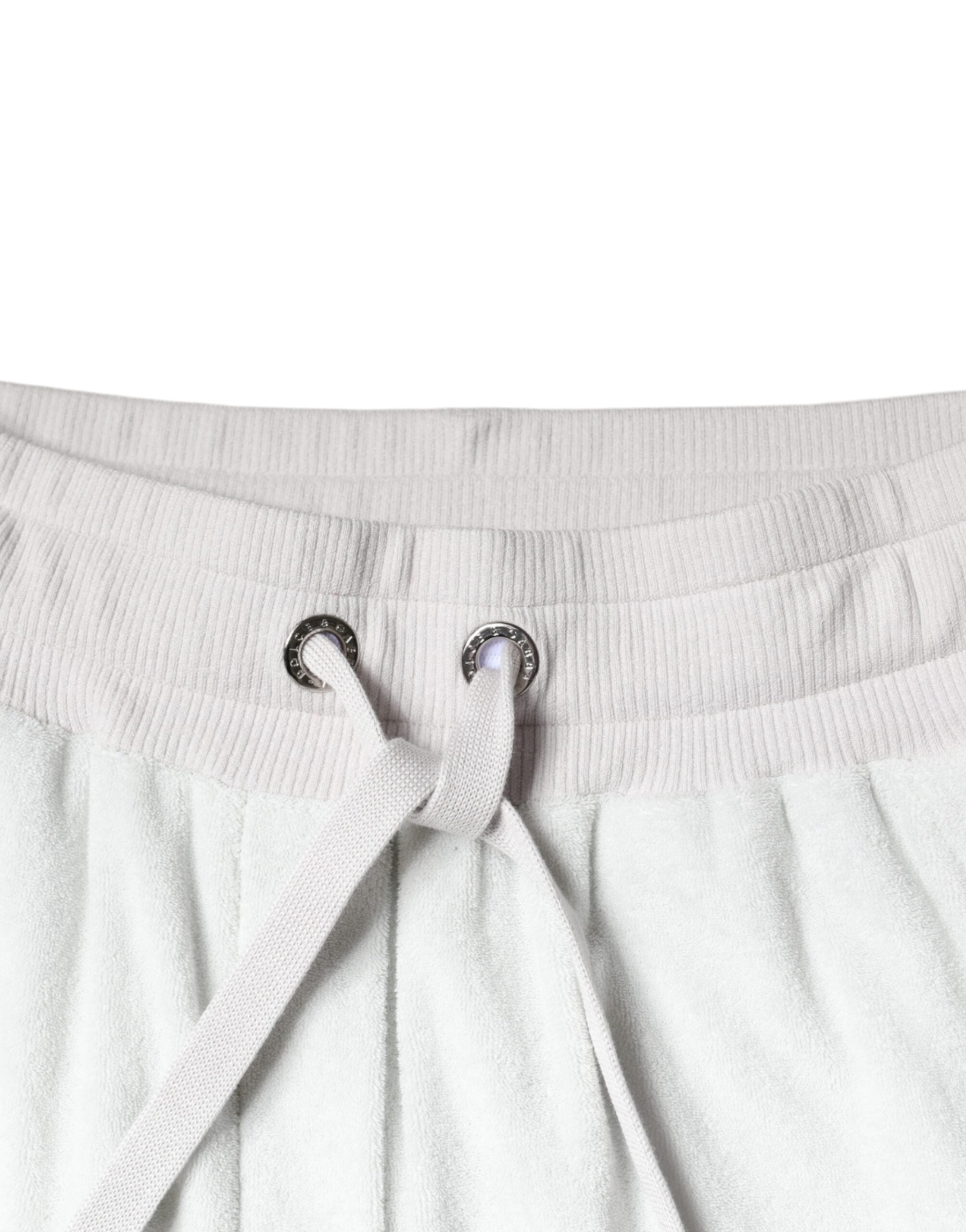 White Nylon Jogger Sweatpants Pants - ventzia