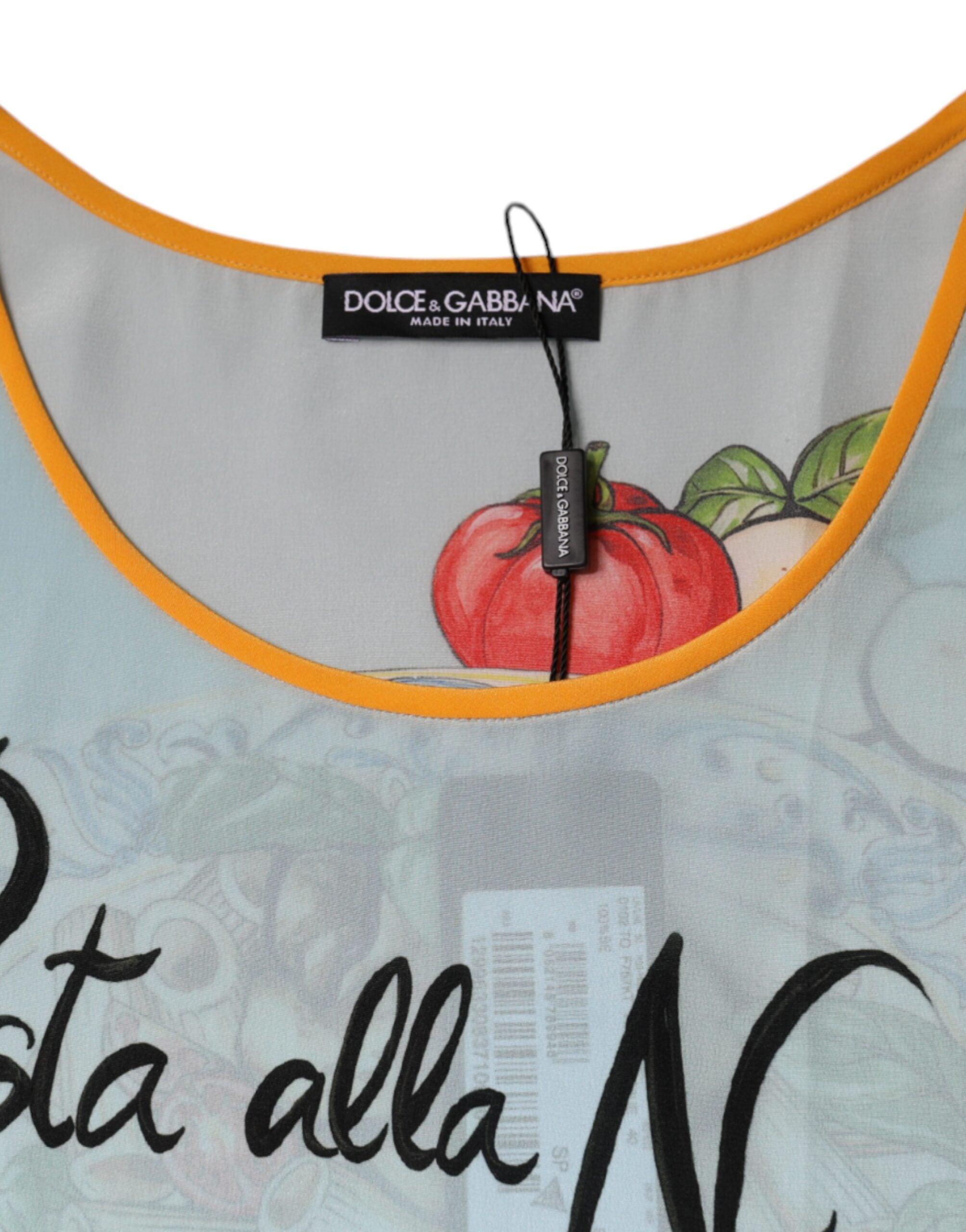 Multicolor Pasta Alla Norma Print Tank Top - ventzia