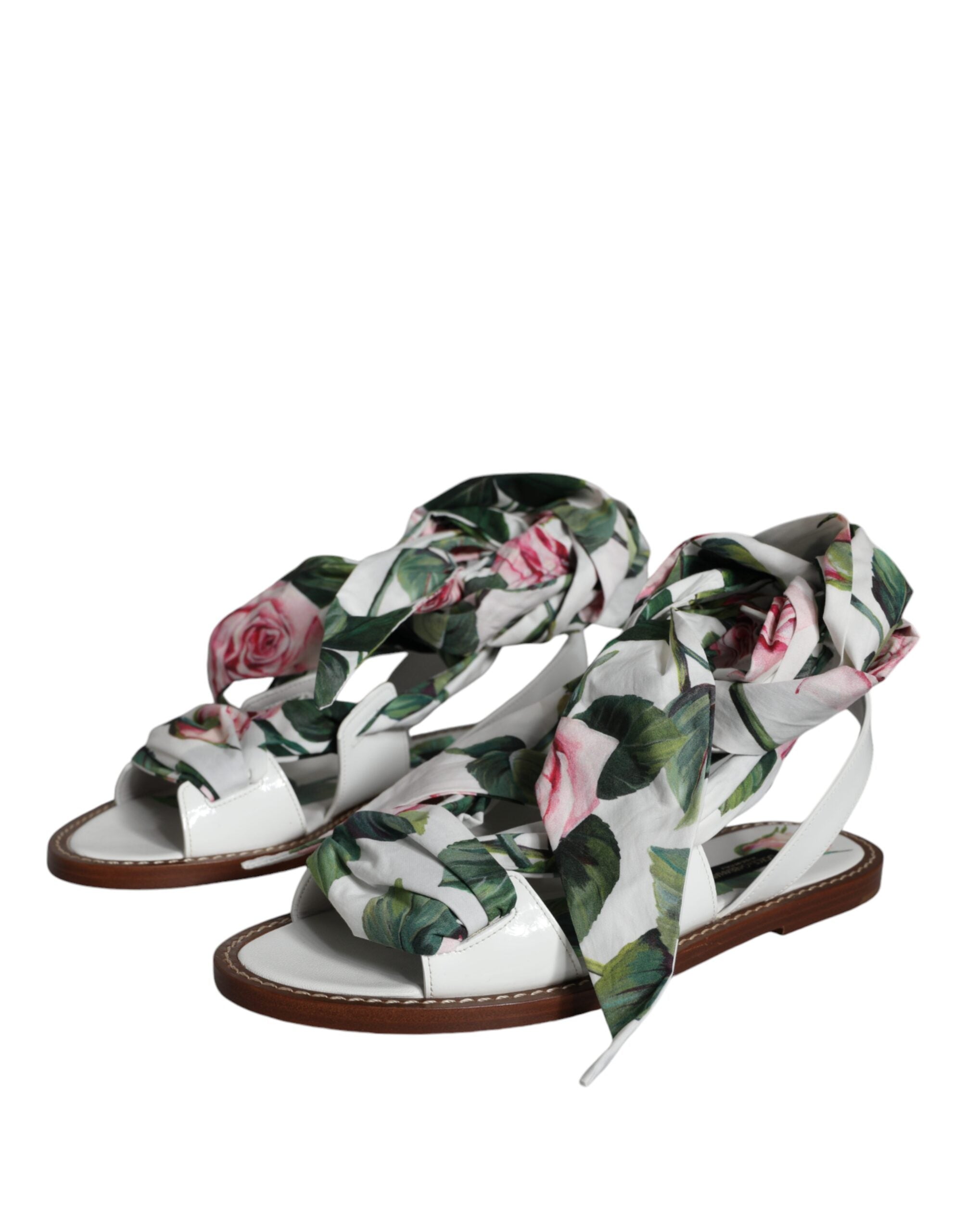 Multicolor Floral Print Ankle Wrap Sandals Shoes - ventzia