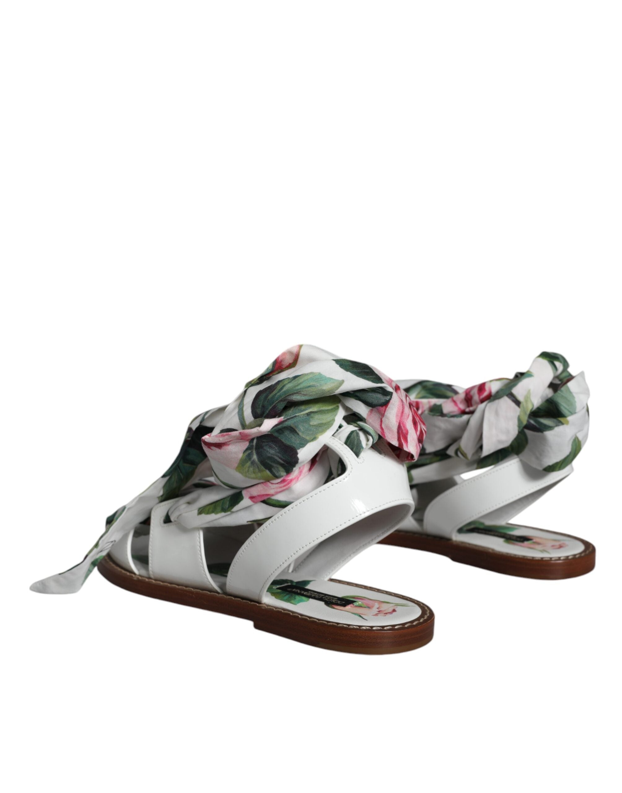 Multicolor Floral Print Ankle Wrap Sandals Shoes - ventzia