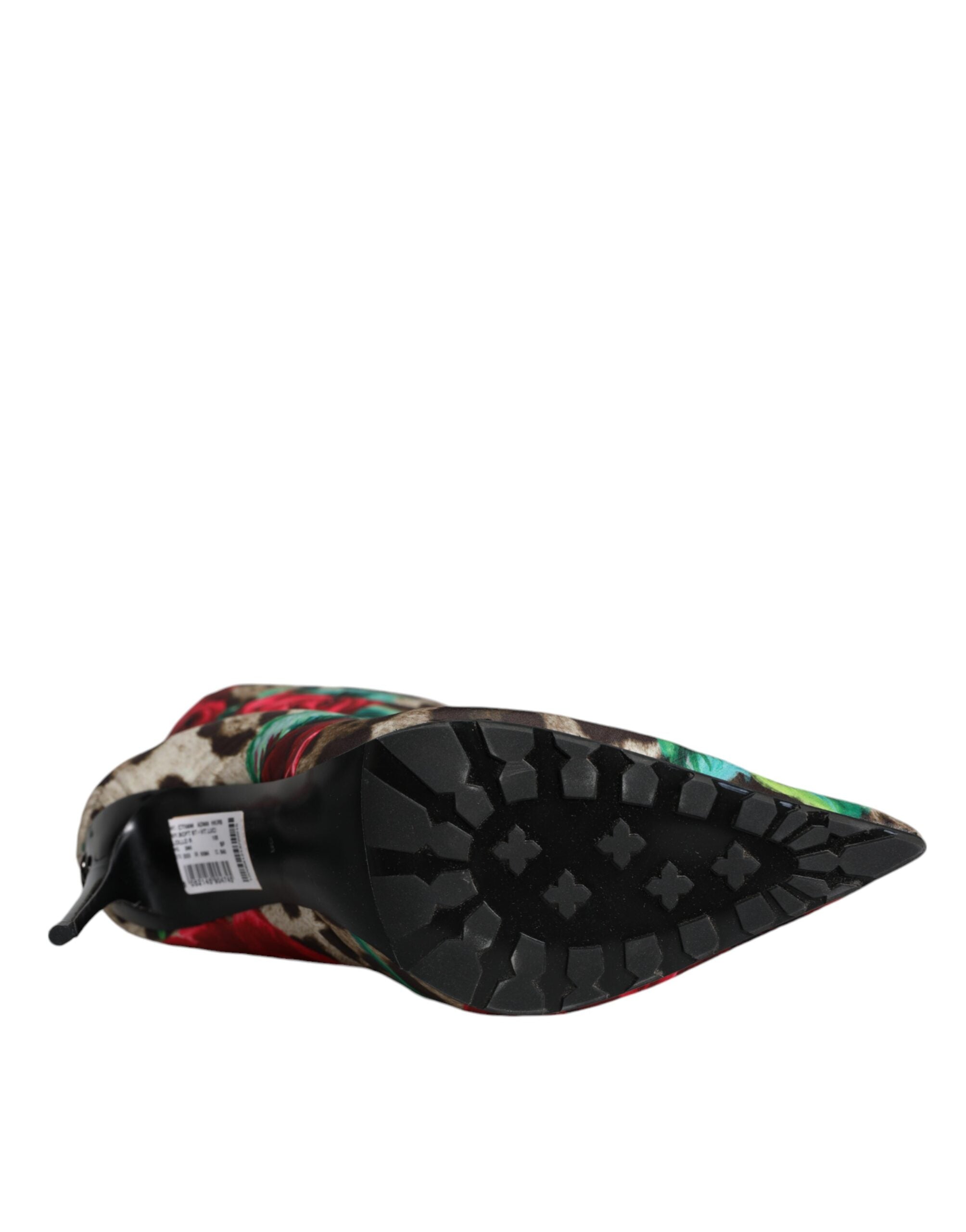 Multicolor Leopard Rose Mid Calf Boots Shoes - ventzia