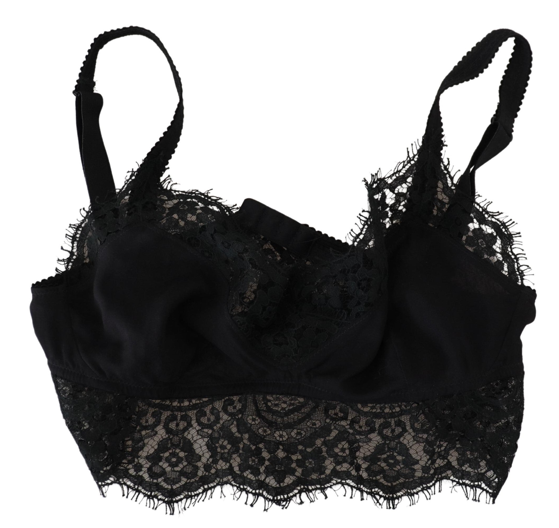 Black Floral Lace Stretch Bralette Underwear - ventzia