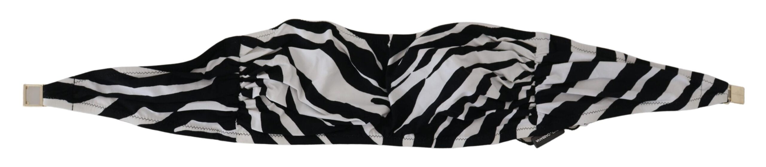 Black White Zebra Bandeau Swimwear Bikini Top - ventzia
