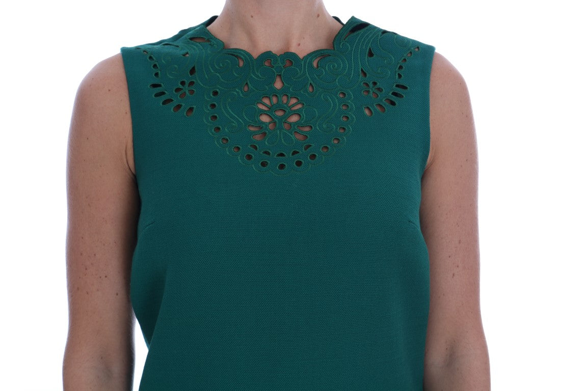 Elegant Green A-Line Sheath Dress - ventzia