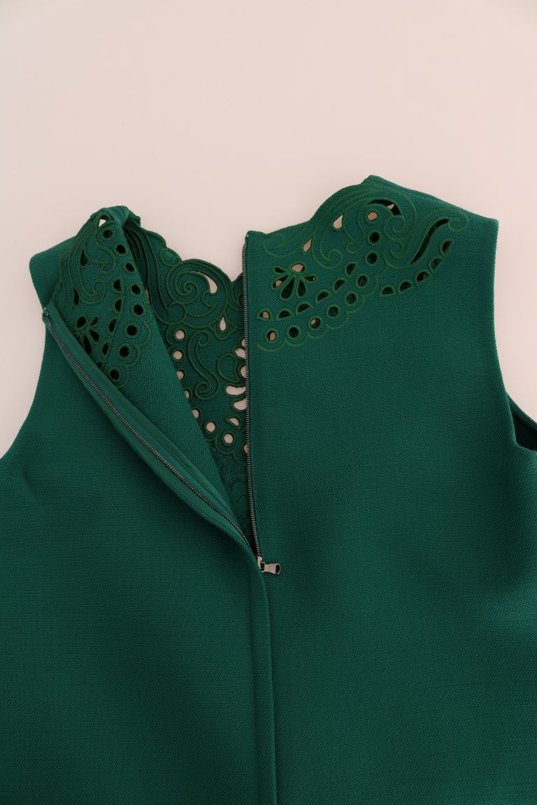 Elegant Green A-Line Sheath Dress - ventzia
