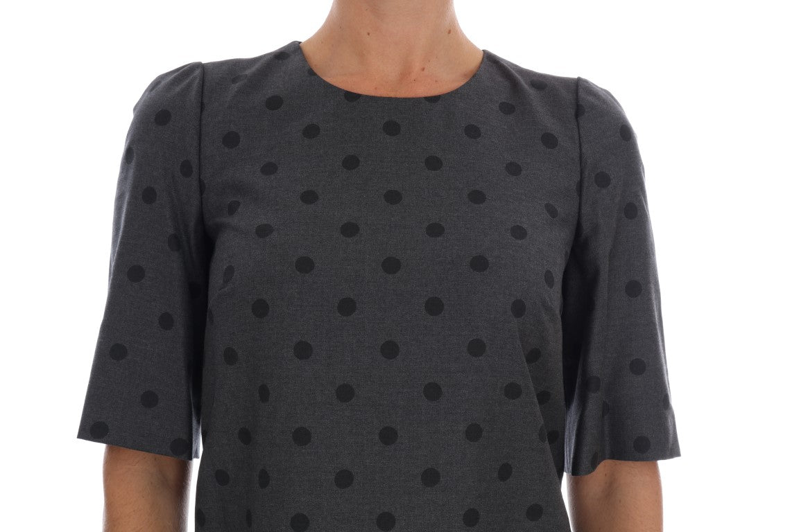 Chic Polka Dotted Wool Dress - ventzia