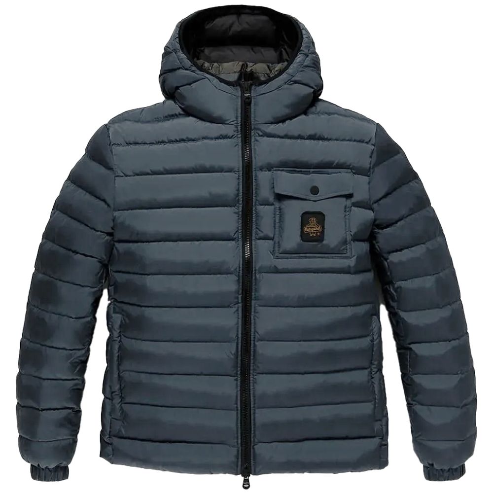 Blue Nylon Men Jacket - ventzia