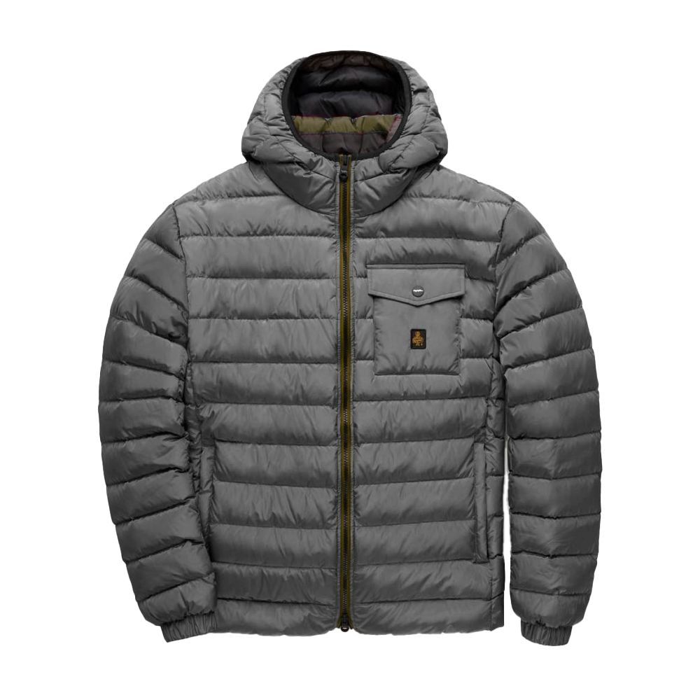Gray Nylon Men Jacket - ventzia