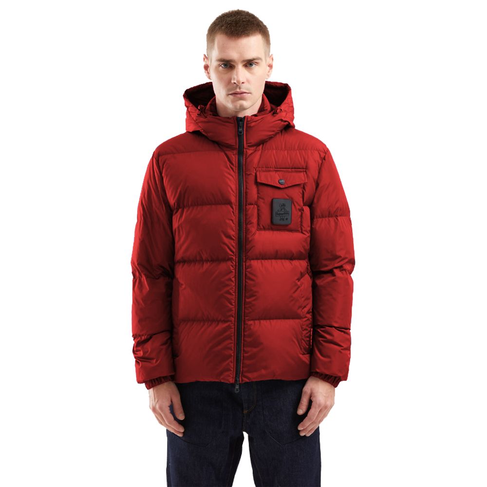 Red Nylon Men Jacket - ventzia
