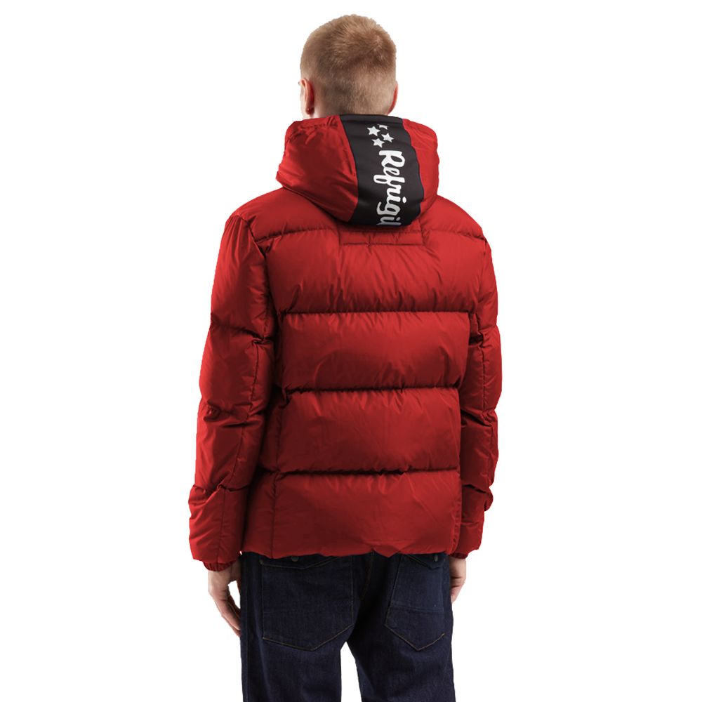 Red Nylon Men Jacket - ventzia