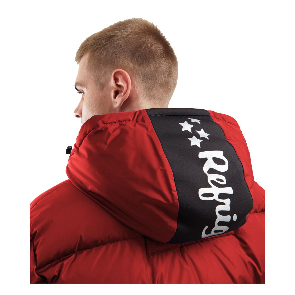 Red Nylon Men Jacket - ventzia