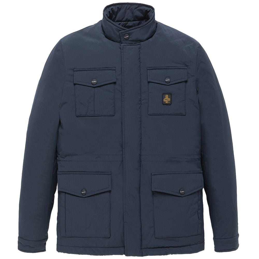 Blue Nylon Men Jacket - ventzia