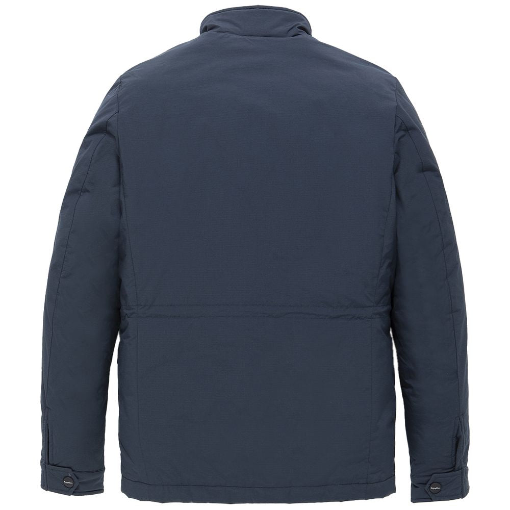 Blue Nylon Men Jacket - ventzia
