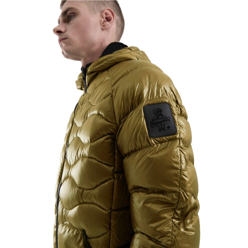 Yellow Nylon Men Jacket - ventzia